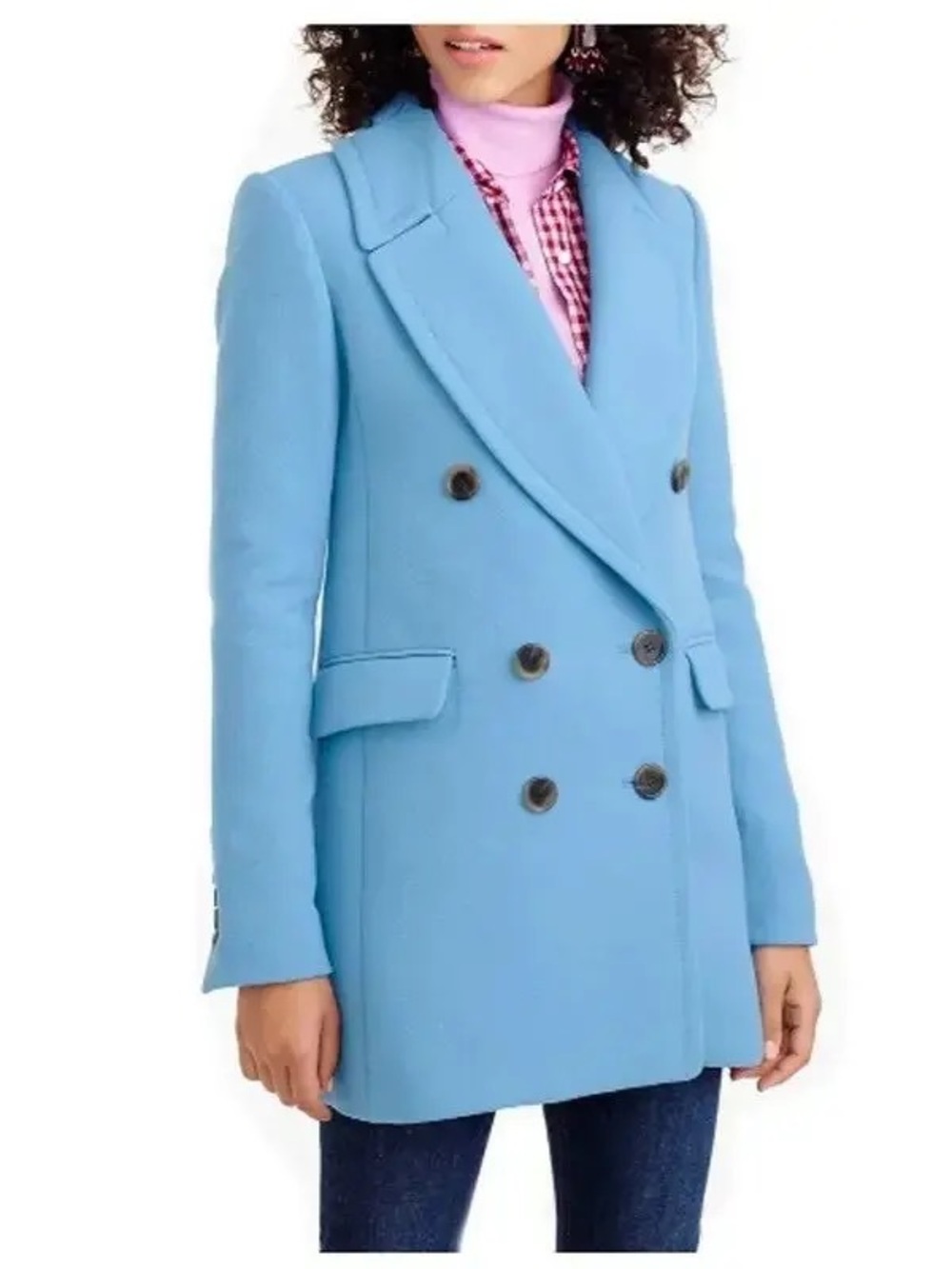 J CREW Majesty Blue Double Breasted Wool Blend Coat NEW Size 6 - Picture 5 of 6